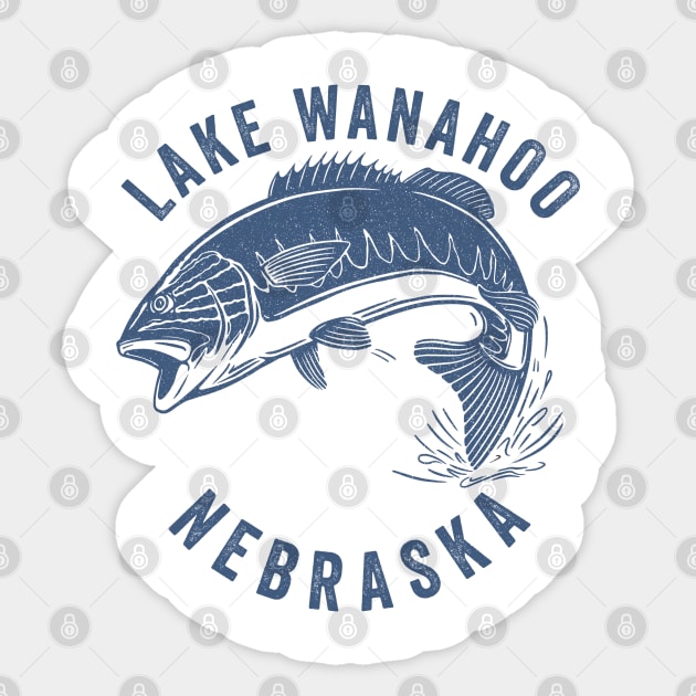 Lake Wanahoo Nebraska Sticker by Eureka Shirts